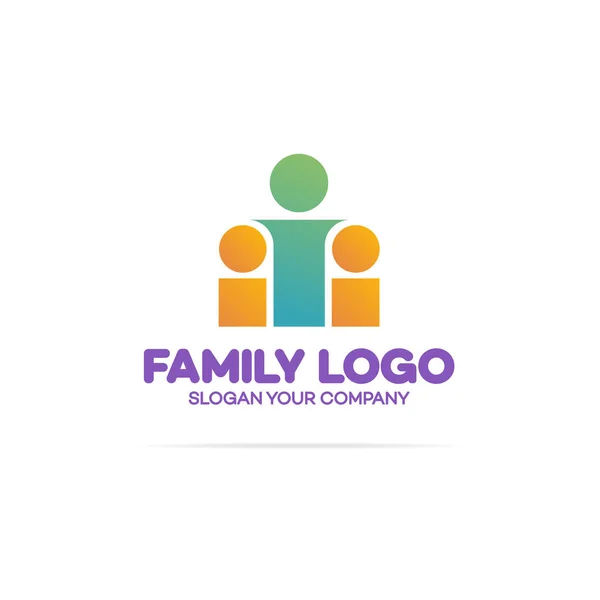 単純な数字から成る家族のロゴ — ストックベクタ