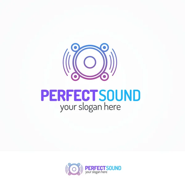 Conjunto de logotipo de sonido perfecto con icono dinámico — Archivo Imágenes Vectoriales