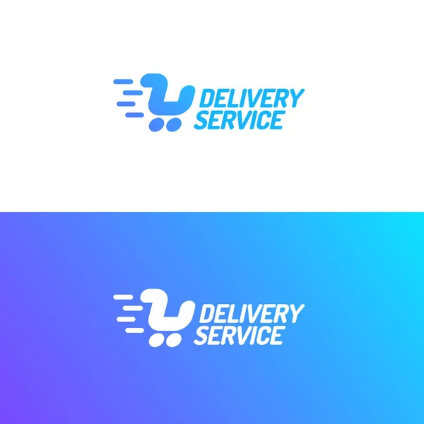 Conjunto de logotipo de servicio de entrega que consta de carrito de compras — Archivo Imágenes Vectoriales