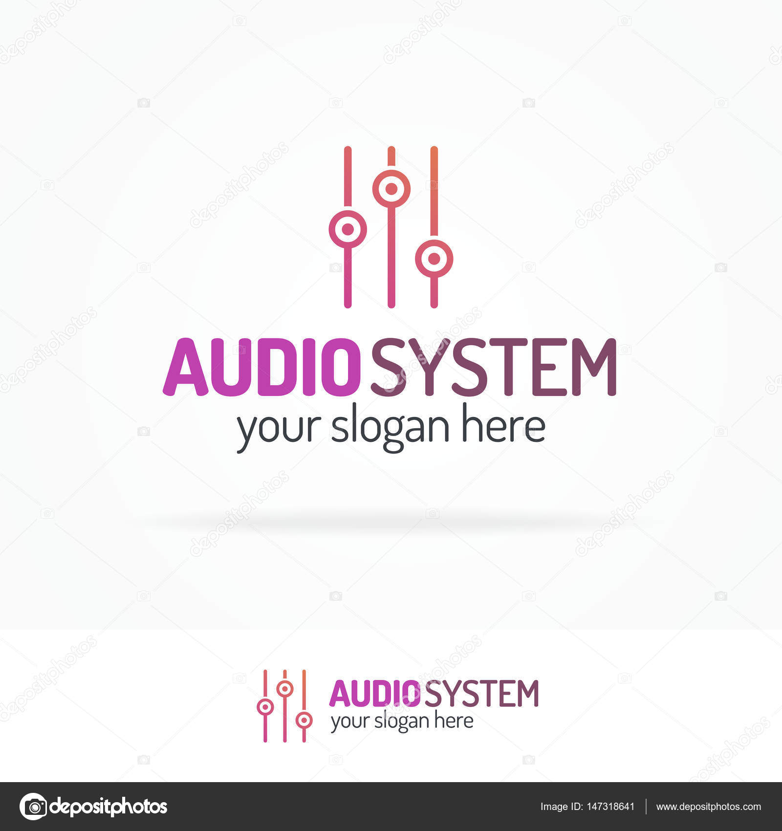 Audio system logo set with equalizer line modern color style Stock Vector  by ©VI6277 147318641