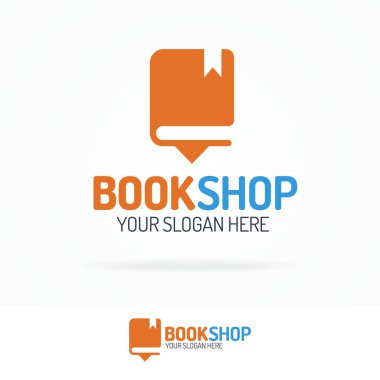 Arka plan üzerinde izole kitap dükkanı logo koymak