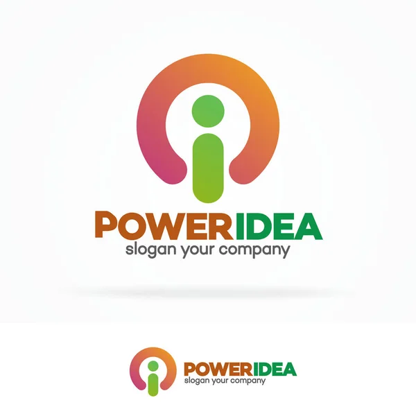 Logotipo de ideia de energia definido com interruptor de energia e letra i —  Vetores de Stock