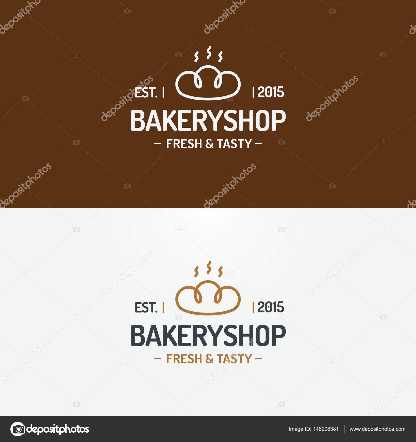 Bakery Shop Logo Set Modern Line Style Stock Vector Vi6277