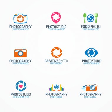 Fotoğraf ve fotoğraf stüdyo logo renk stili ayarlamak