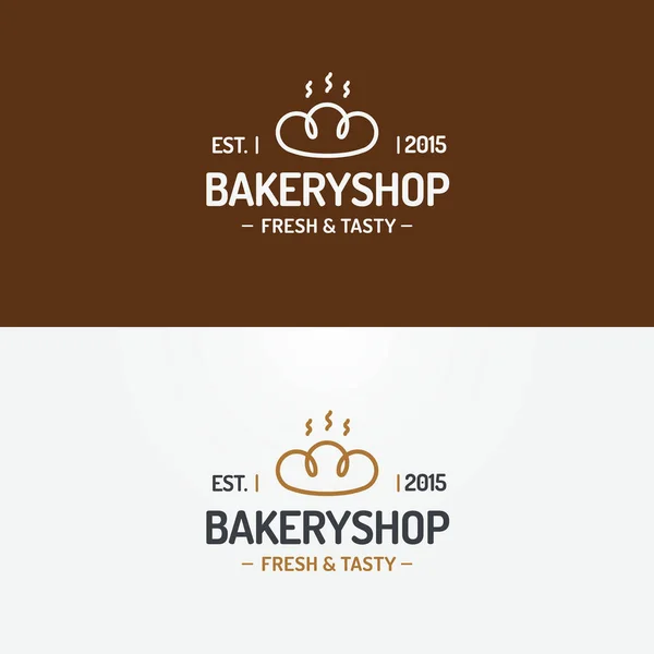 Panadería tienda logo conjunto moderno estilo de línea — Vector de stock