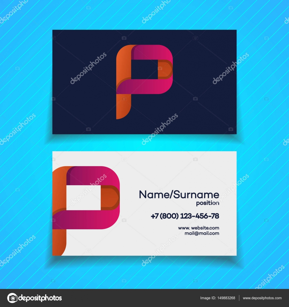 Modello Di Disegno Di Biglietto Da Visita Con P Lettera