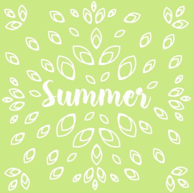 Beyaz yaprakları yaz yeşil arka plan rengiyle