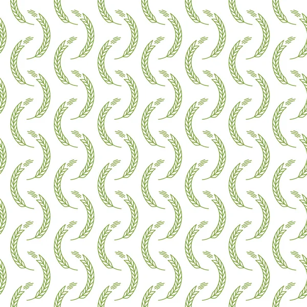 Oreille motif sans couture couleur verte sur fond blanc pour la décoration du marché de la boulangerie — Image vectorielle