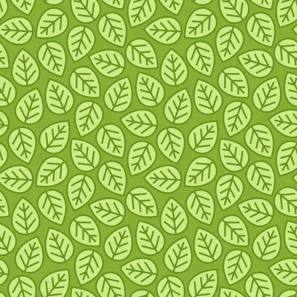Folhas sem costura padrão de cor verde para decoração loja de produtos naturais —  Vetores de Stock