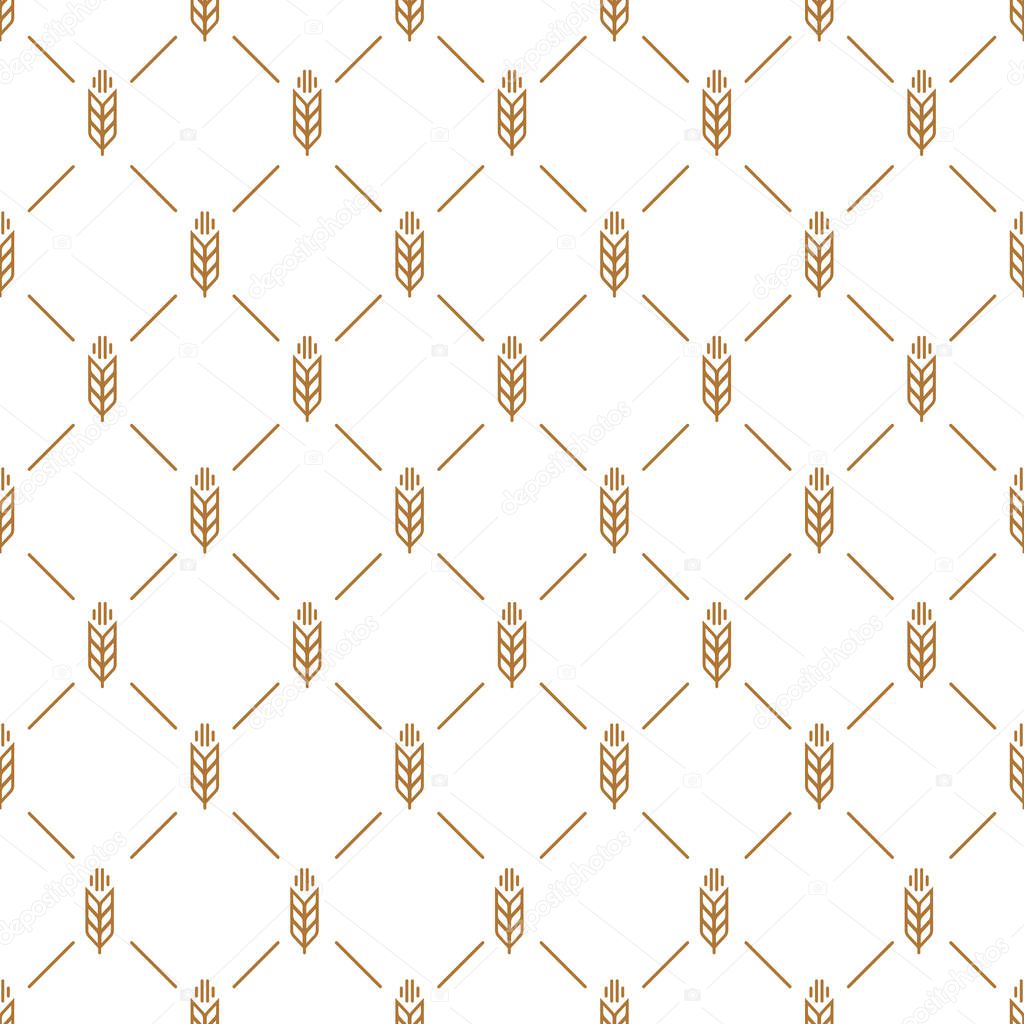 Ear seamless pattern brown color on white background for decoration natural product store