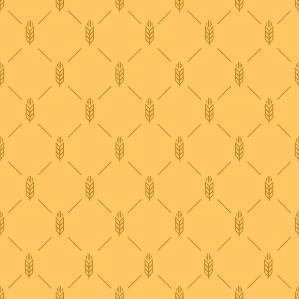 Oreille motif sans couture sur fond de couleur marron pour la décoration du marché de la boulangerie — Image vectorielle