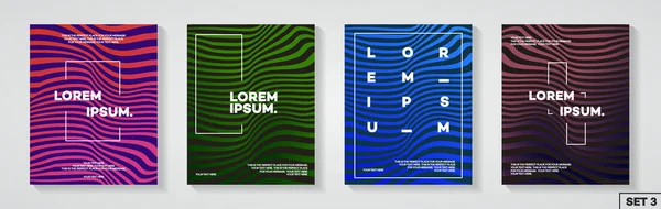Ontwerpsjabloon set met abstracte lijnen verschillende moderne kleur kleurovergangsstijl voor decoratie boek cover — Stockvector