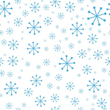 Dekorasyon için kar seamless modeli neşeli Noel ve mutlu yeni yıl kavramı. Tatil arka plan. Vektör çizim