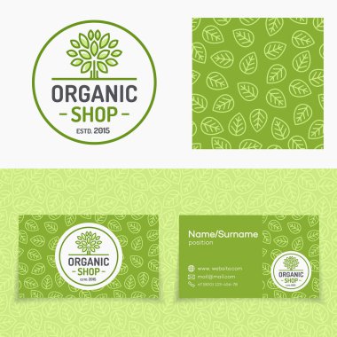 Organik Dükkanı ağacında, oluşan logolu ayarla desen bırakır