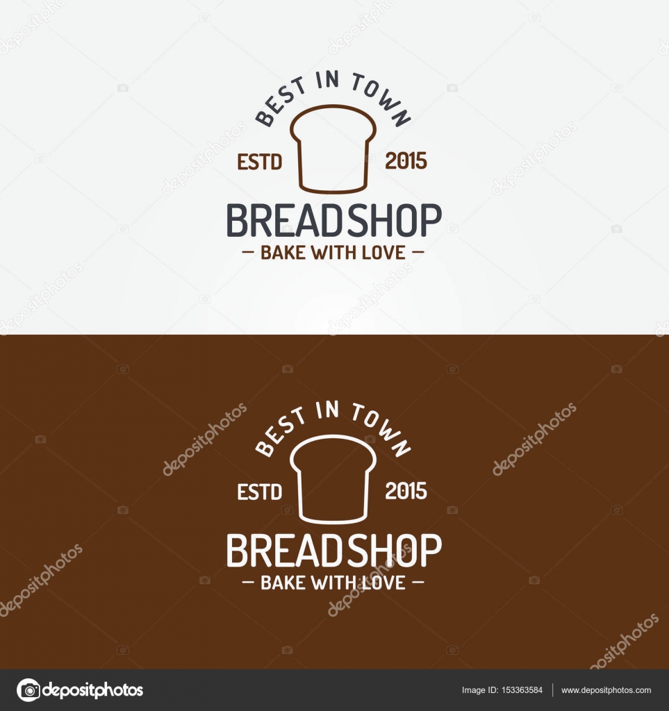 Bread Shop Logo Set With Bread Line Style For Bakery House Stock