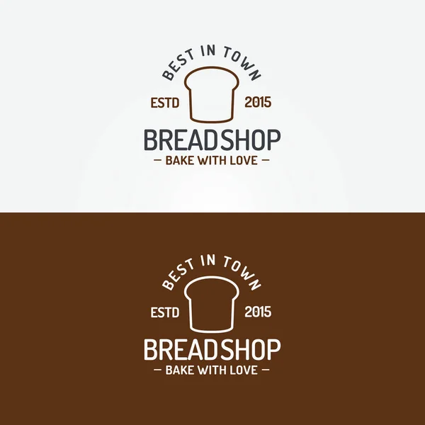Conjunto de logotipo de la tienda de pan con estilo de línea de pan para panadería — Vector de stock