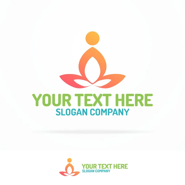 Yoga studio logo ensemble composé de silhouette formation humaine — Image vectorielle