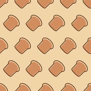 Ekmek brawn renk çizgi stili gıda pazarı, somun mağaza için oluşan ekmek seamless modeli