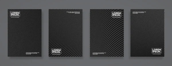 Dekking van de ontwerpsjabloon set met regels kleur voor de kleurovergang zwart minimalistische stijl voor de presentatie, poster, flyer — Stockvector