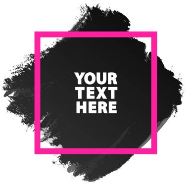 Suluboya banner grunge doku siyah renk pembe kare kare şeklinde özel teklif için