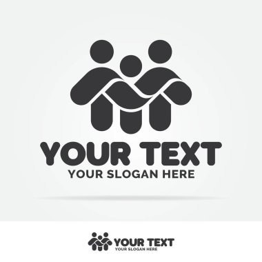 Rakamlar baba, anne ve çocuk için Aile Hekimliği uygulama oluşan Aile logo siyah renk