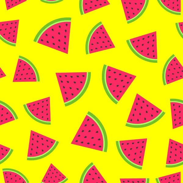Vattenmelon sömlösa mönster för sommartid. Vektorillustration — Stock vektor