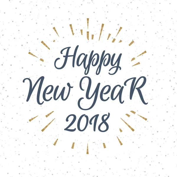 Etiket oluşan işaret mutlu yeni yıl 2018 altın Sunburst tebrik Noel