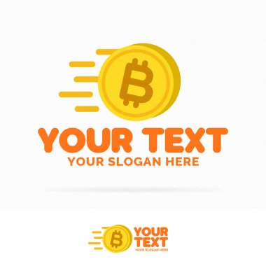 Bitcoin logo para sarı renk uçan seti