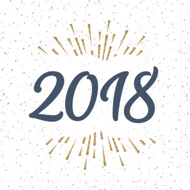 Noel tebrik kartı işareti 2018 gol ile oluşan etiketi