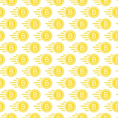 Uçan para sarı colo oluşan bit sikke seamless modeli