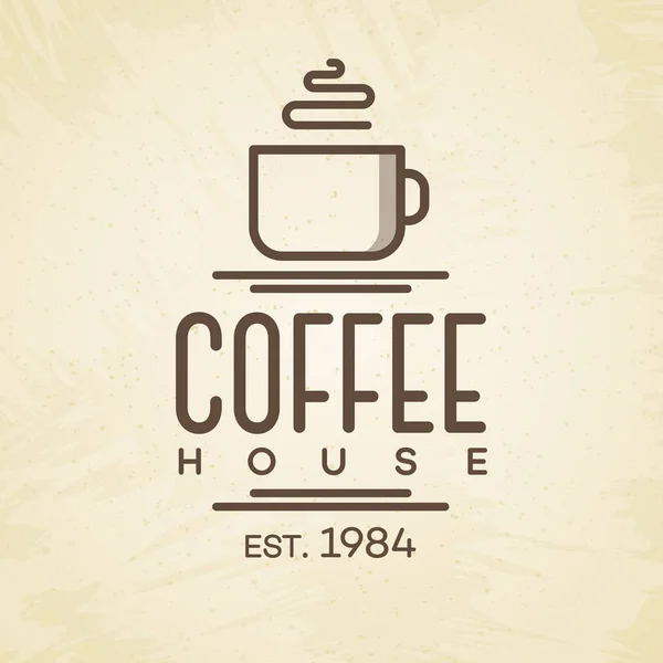 Kavárna logo s cup styl čáry na pozadí pro kavárnu, obchod, restaurace — Stockový vektor