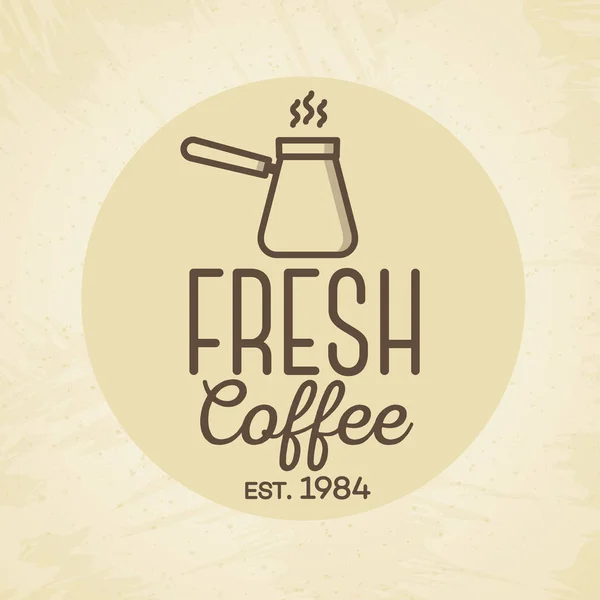 Свежий логотип кофе с чашечкой линии стиль изолирован на заднем плане для кафе, кафе, ресторан — стоковый вектор