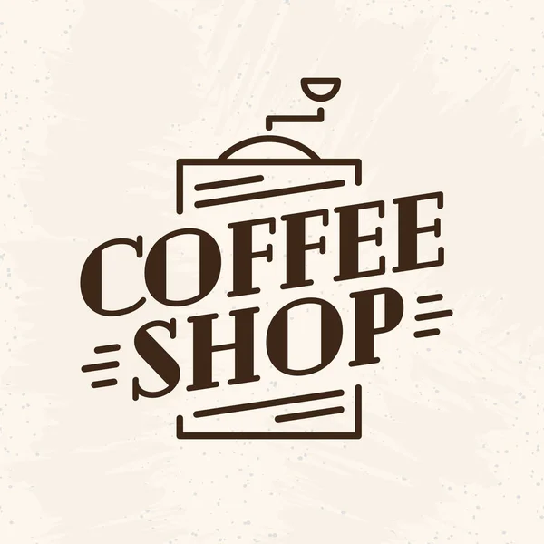 Логотип кафе с кофеваркой стиль линии изолированы на заднем плане для кафе — стоковый вектор