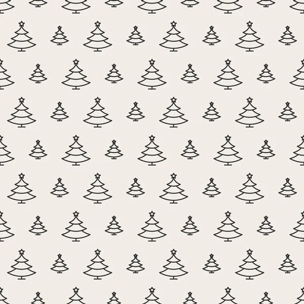 Weihnachtsbaum nahtlose Muster schwarze Farbe auf weißem Hintergrund für Produktwerbung — Stockvektor