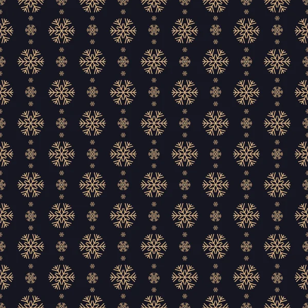 Weihnachten nahtlose Muster mit Schneeflocke Gold-Stil auf schwarzem Hintergrund für Produktwerbung — Stockvektor