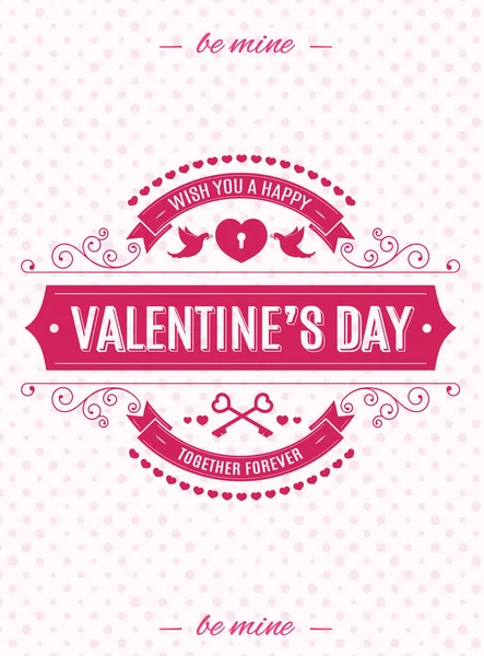 Valentines cartão de dia com etiqueta tipografia estilo retro no fundo corações para venda de banner — Vetor de Stock