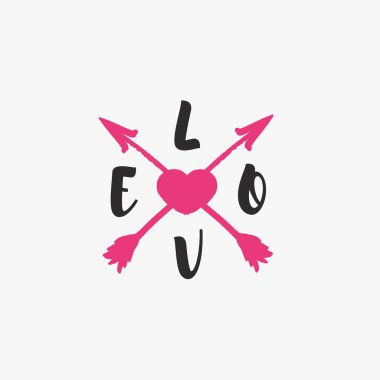 Sevgililer günü amblemi işaret sevgi ve beyaz arka plan üzerinde izole kalp sembolü