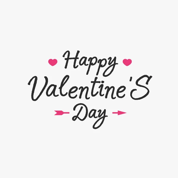 Valentines day emblem with symbol hearts and arrow isolated on white background — Stock Vector