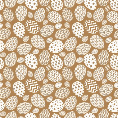 Vektör Paskalya yumurta seamless modeli altın tarzı hediye paketi, dekorasyon için