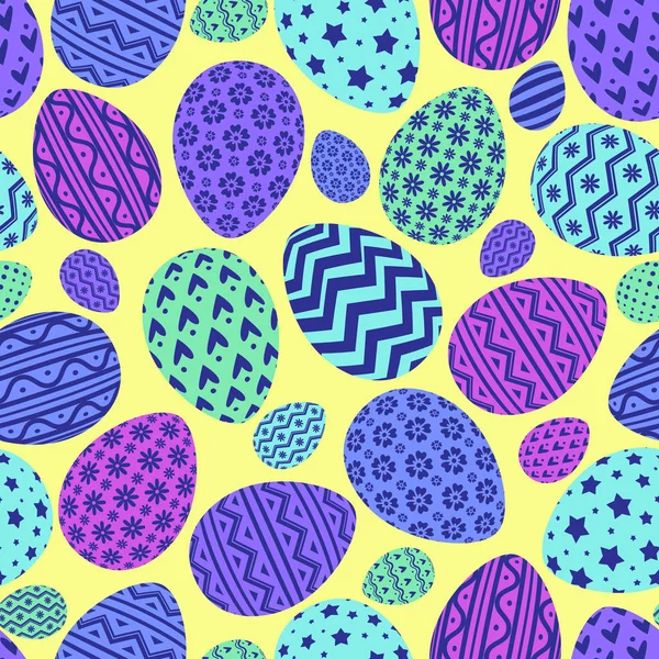 Vector easter eggs seamless pattern black color for decoration, printing on fabric — Stock Vector