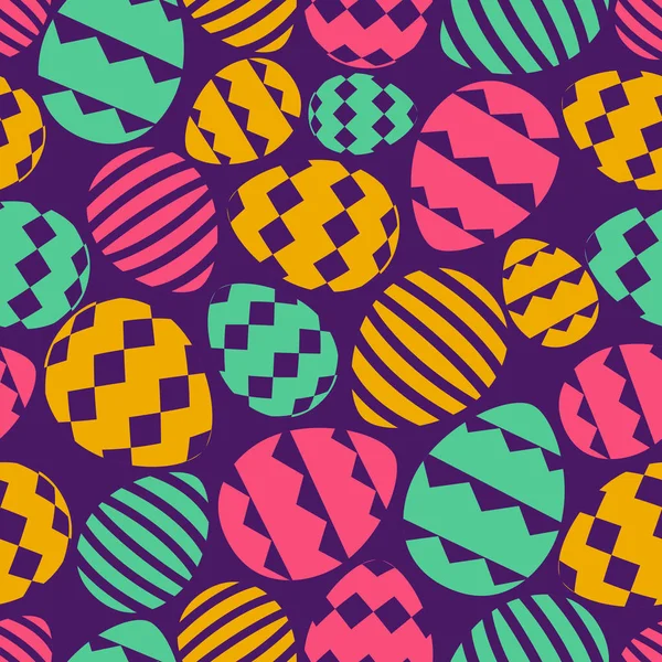 Modèle sans couture d'oeufs de Pâques vectoriels pour bannière, carte de vœux, vente — Image vectorielle