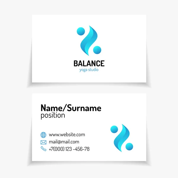 Business card with balance logo colorful style for youg studio — Stock Vector