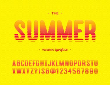 Vektör yaz renkli yazı tipi modern tipografi