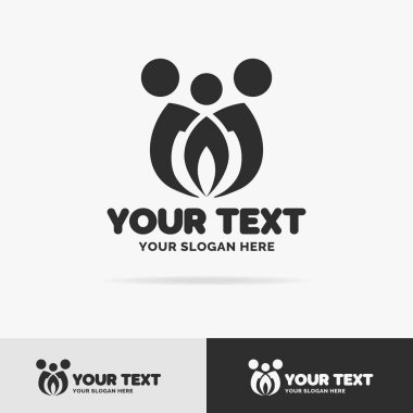 Basit şekiller anne, baba ve ekibi için kullanılan çocuk oluşan Aile logo