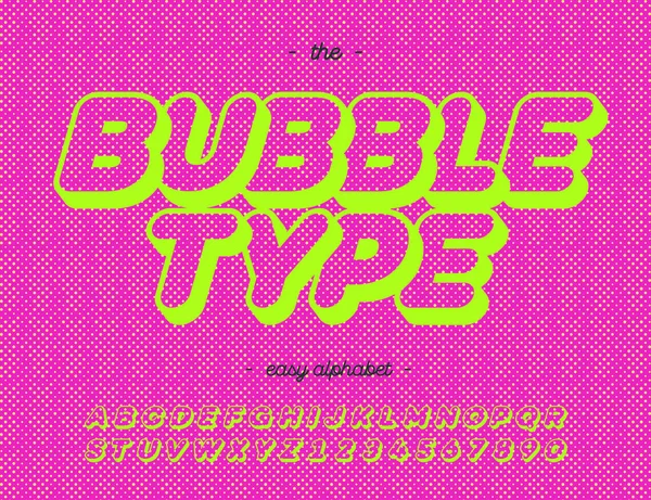 Tipo de bolha tipografia moderna sobre fundo rosa — Vetor de Stock