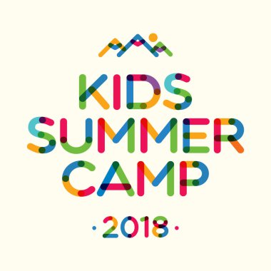 Çocuklar kamp 2018 banner için tatil partisi, kamp, fest çocuklar yaz.