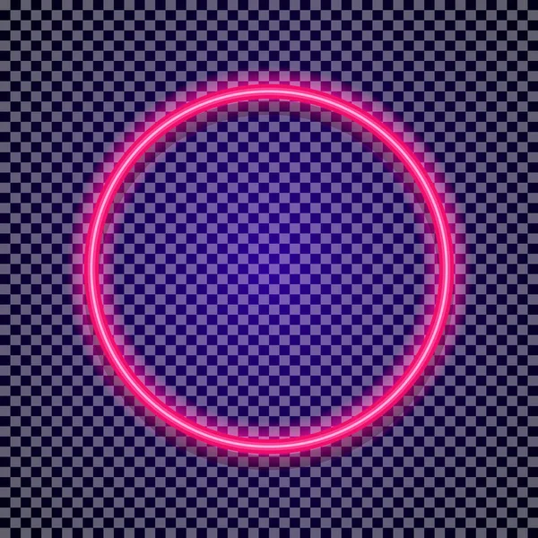 Vektor Neon Kreis Rahmen rote Farbe auf transparentem Hintergrund — Stockvektor