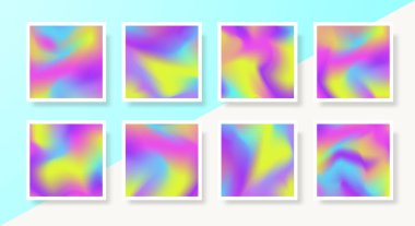 Tasarım şablonu holografik degrade kare şekli seti kapağı