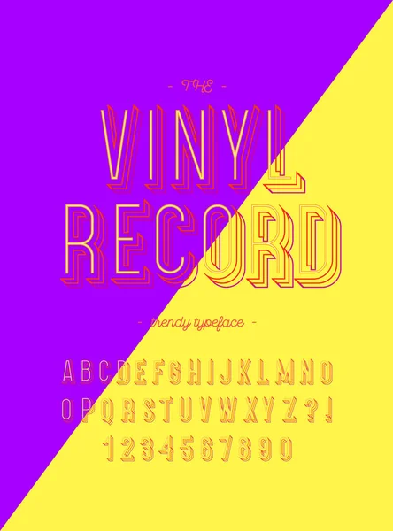 Vinyl record moderne trendy lettertype 3d kleurrijke stijl — Stockvector