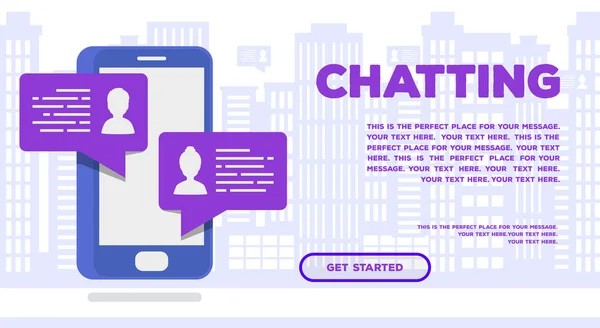 Vektor beszélgető koncepció weblap izometrikus stílus trendi színes chat bot — Stock Vector